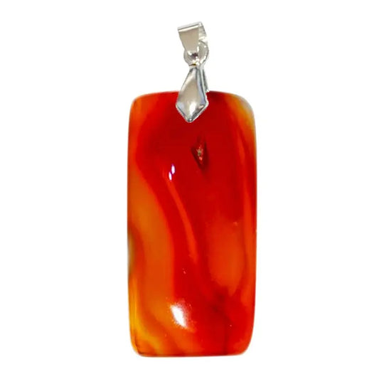 Pendentif Rectangulaire Fin en Cornaline – Élan Vital & Harmonie