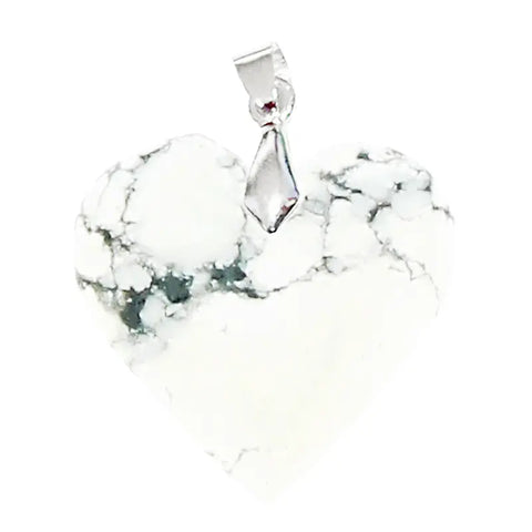 Pendentif Cœur en Howlite Extra – Apaisement & Clarté intérieure