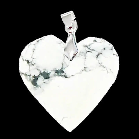 Pendentif Cœur en Howlite Extra – Apaisement & Clarté intérieure
