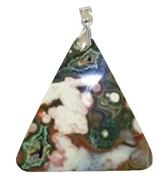 Pendentif Triangulaire en Jaspe Orbiculaire – Patience & Régénération