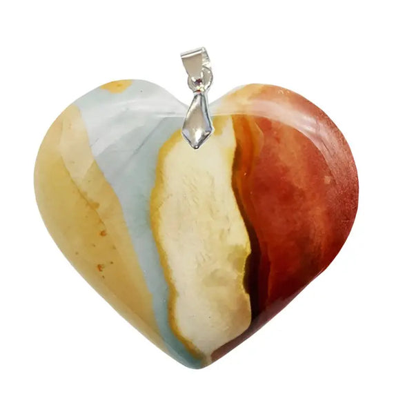 Polychromer Jaspis-Herz-Anhänger