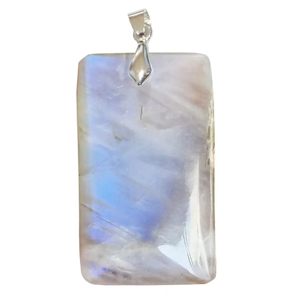 Pendentif Rectangulaire en Labradorite Extra Blanche de Madagascar – Protection & Clarté Intérieure - Gemio.ch