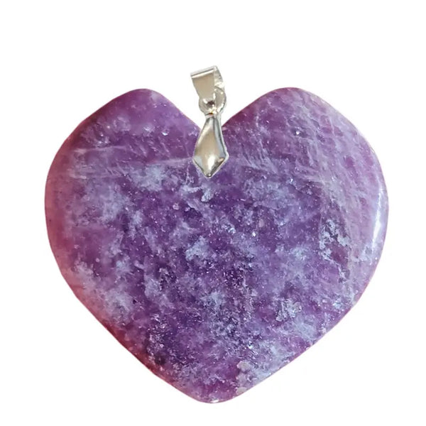 Pendentif Cœur en Lépidolite Indien – Sérénité & Bien-être - Gemio.ch