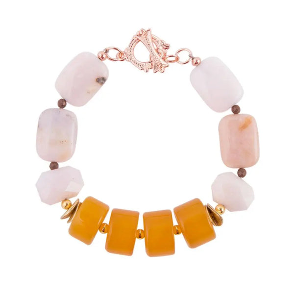 Bracelet à bascule opale rose - Gemio.ch