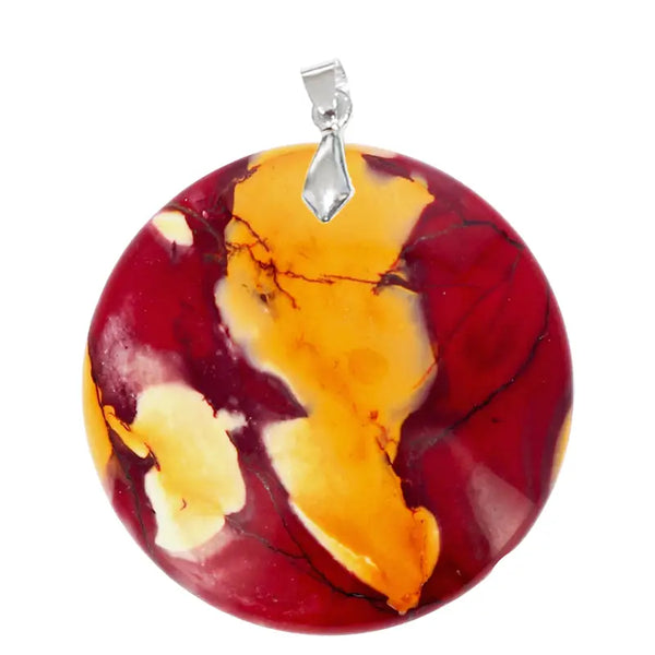 Pendentif Rond en Mookaïte Extra – Vitalité & Confiance - Gemio.ch