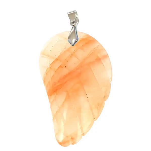 Pendentif Aile en Pierre de Lune Orangée Extra – Douceur Féminine & Harmonie - Gemio.ch