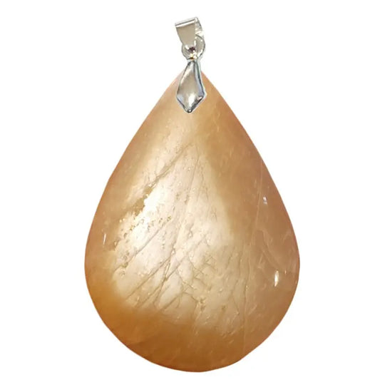Pendentif Goutte en Pierre de Lune Orange – Douceur Féminine & Harmonie Émotionnelle