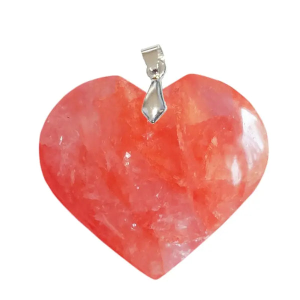 Pendentif Cœur en Quartz Hématoïde Orange – Apaisement Émotionnel & Énergie Ancrée - Gemio.ch