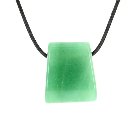 Pendentif Trapèze en Aventurine Verte – Équilibre & Croissance