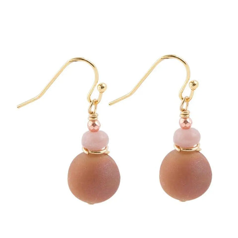 Boucles d'oreilles Agate Mauves en sourdine