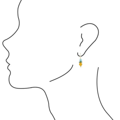 Pendants d'oreilles en magnésite et jade
