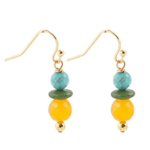 Pendants d'oreilles en magnésite et jade