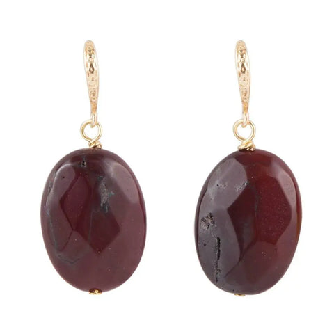 Ohrringe aus violettem und bronzefarbenem Jaspis