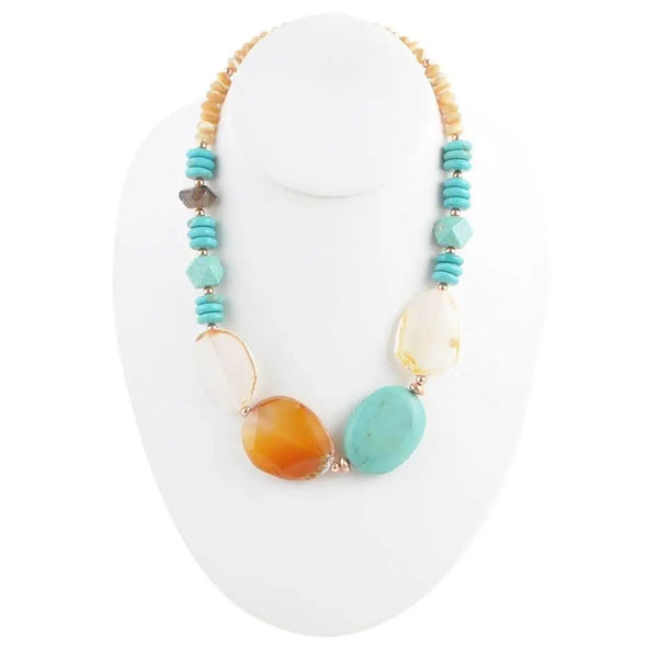 Tout est dans le collier - Turquoise et Agate - Gemio.ch