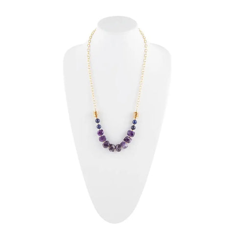 Violetter Quarz Viola lange Halskette