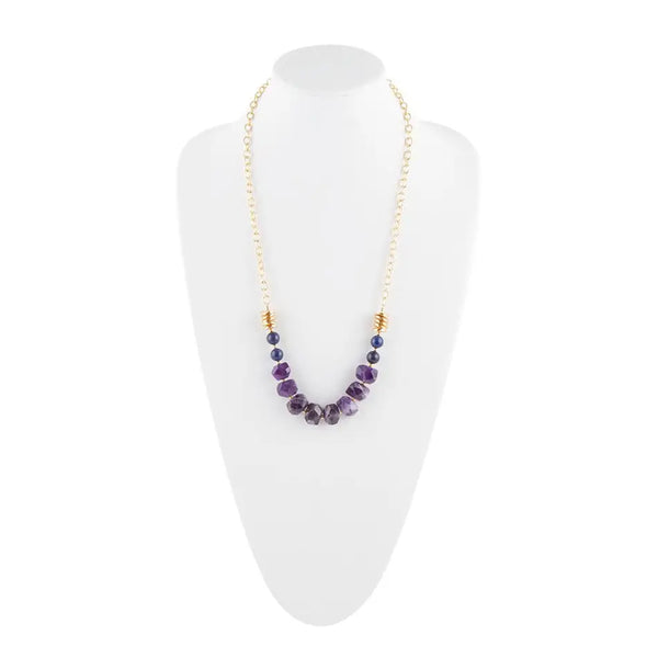 Violetter Quarz Viola lange Halskette