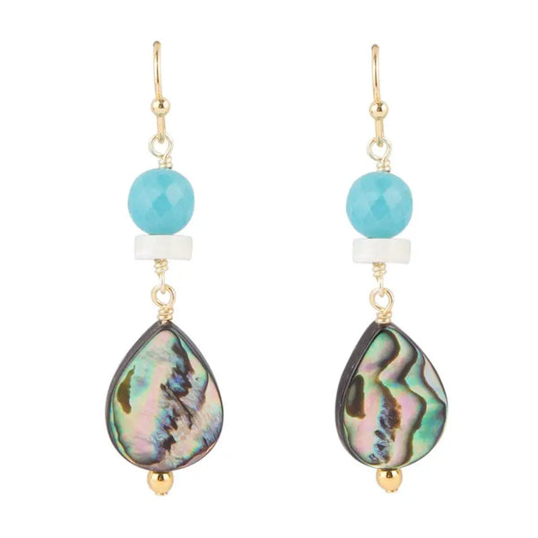 Boucles d'oreilles goutte à goutte Abalone Magnas - Gemio.ch