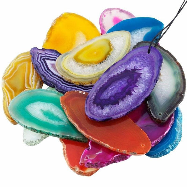 Pendentif en agate polie - couleur gris - Gemio.ch