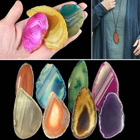 Pendentif en agate polie - couleur gris