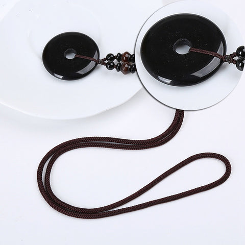 Collier Donut Agate Noire