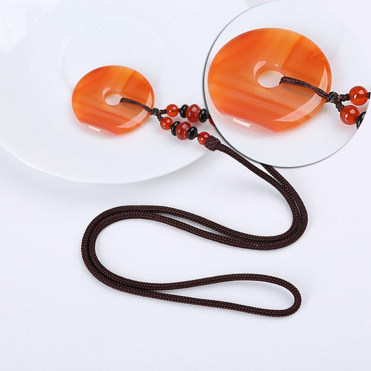 Collier Donut Agate Rouge