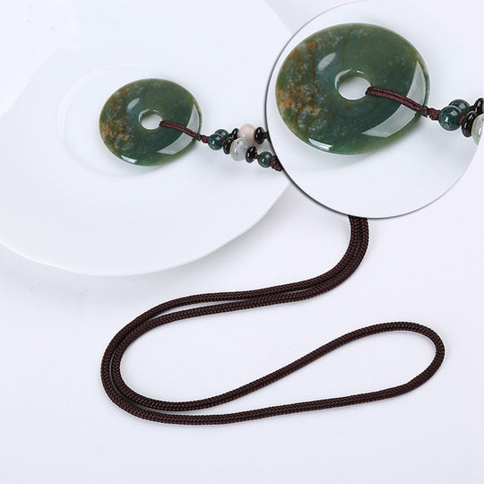 Collier Donut Agate Verte